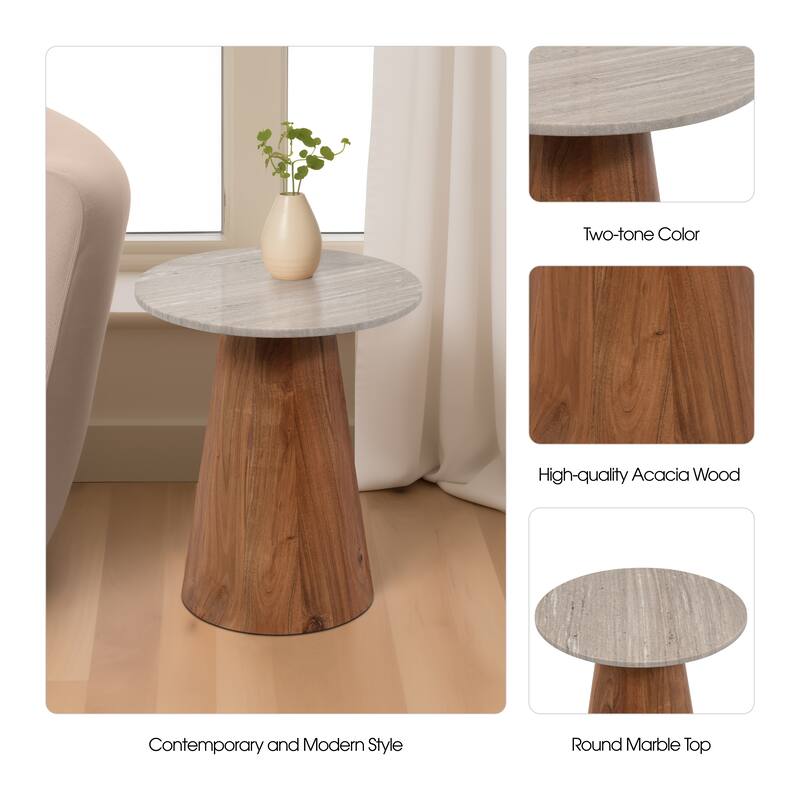 Sagebrook Home Chic Iron Marble Cylinder Coffee Table - Perfect For Home Decor