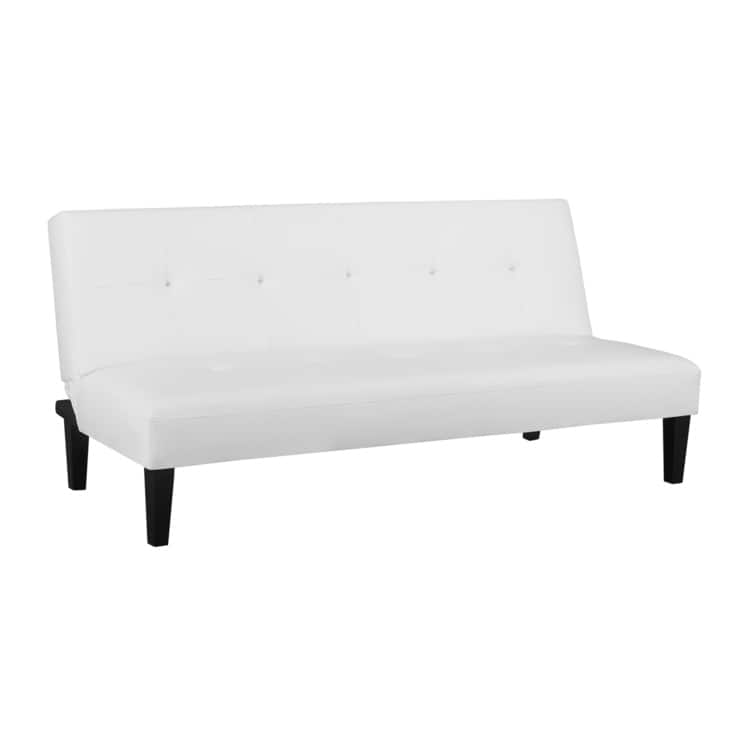 Modern Futon Sofa Bed, Convertible Couch with Wooden Legs, Recliner