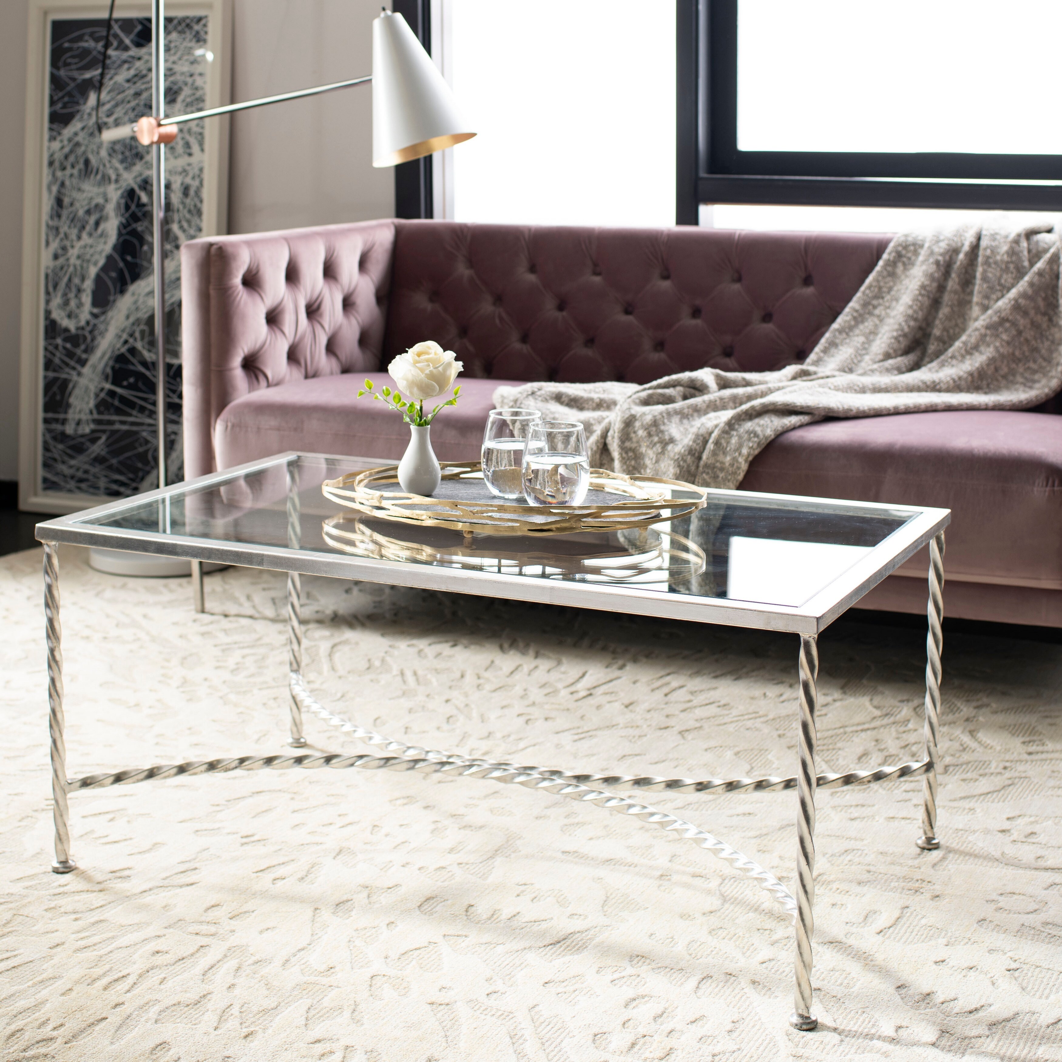 Safavieh Couture Matilda Silver Leaf Glass Coffee Table Silver Black 40 In W X 24 25 In D X 18 125 In H On Sale Overstock 22964032 Details about glass and wrought iron coffee table. safavieh couture matilda silver leaf glass coffee table silver black 40 in w x 24 25 in d x 18 125 in h