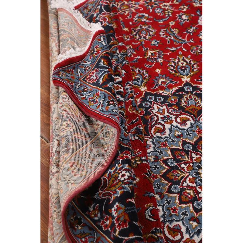 Red Kashan Turkish Rug Floral Oriental Machine-Made Carpet - 9'8" x 12'10"