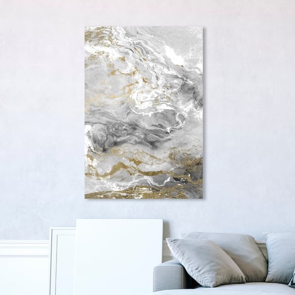 Shop Oliver Gal Grazie Mille Abstract Wall Art Canvas Print Crystals Gray Gold Overstock 31633042