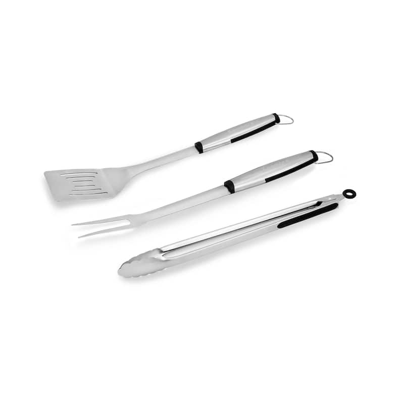 Kenmore 3-Pc Stainless Steel Grill Tool Set - Silver - Stainless Steel