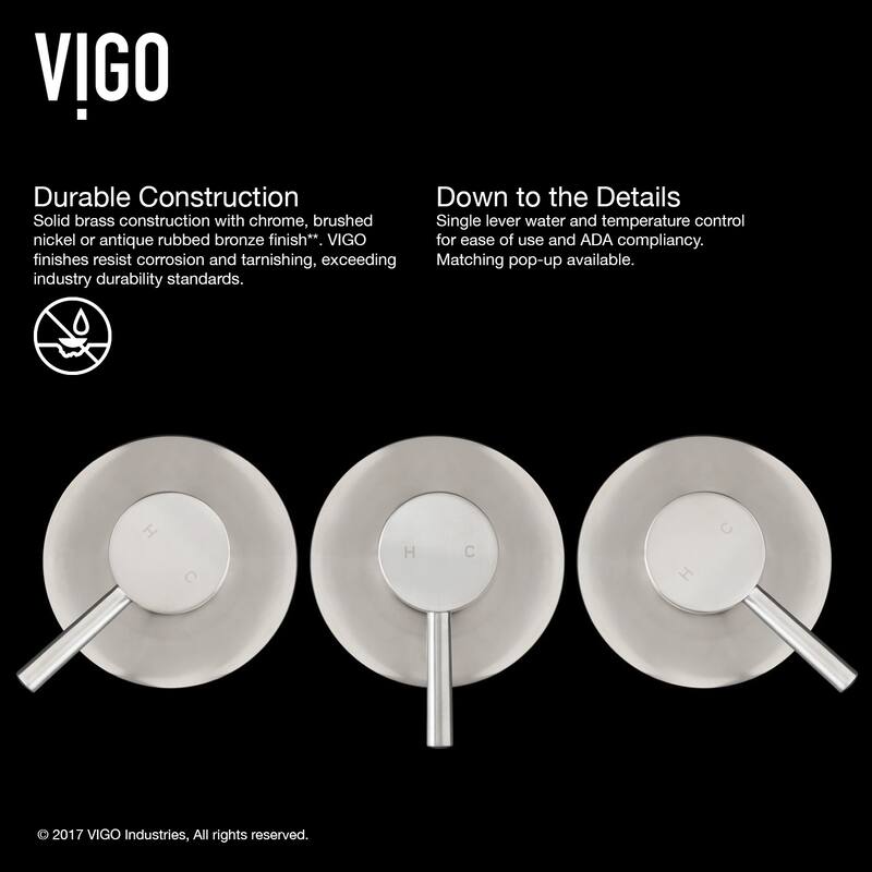 VIGO Olus 5" H Single Handle Wall Mount Bathroom Faucet