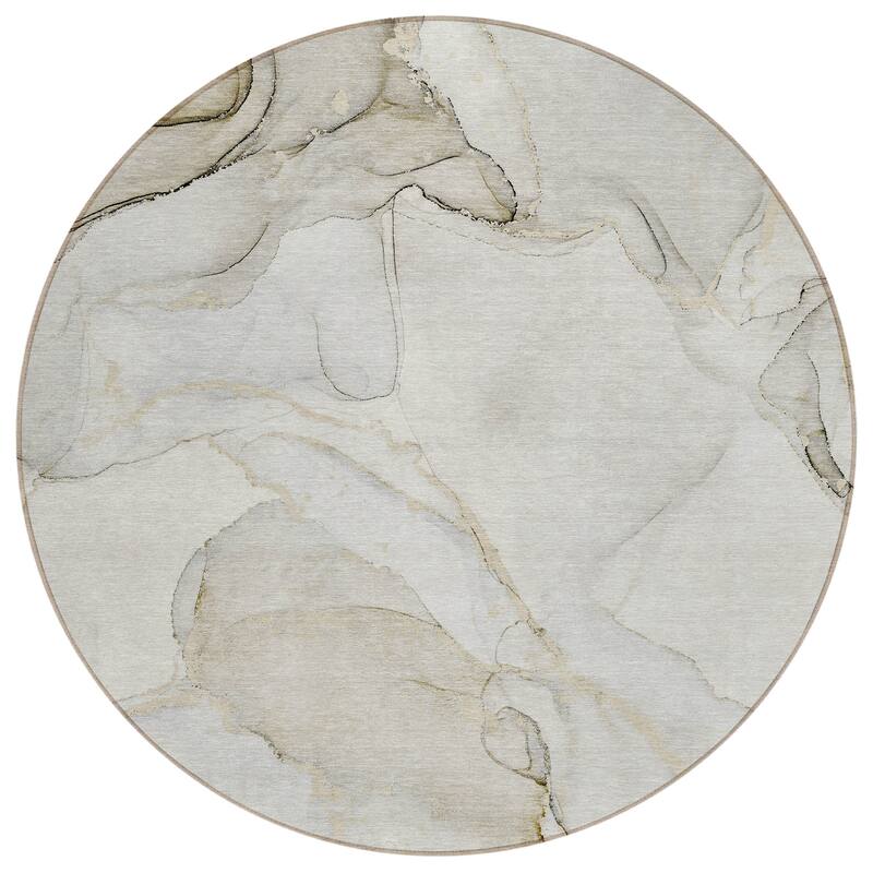 Machine Washable Indoor/ Outdoor Abstract Chantille Rug