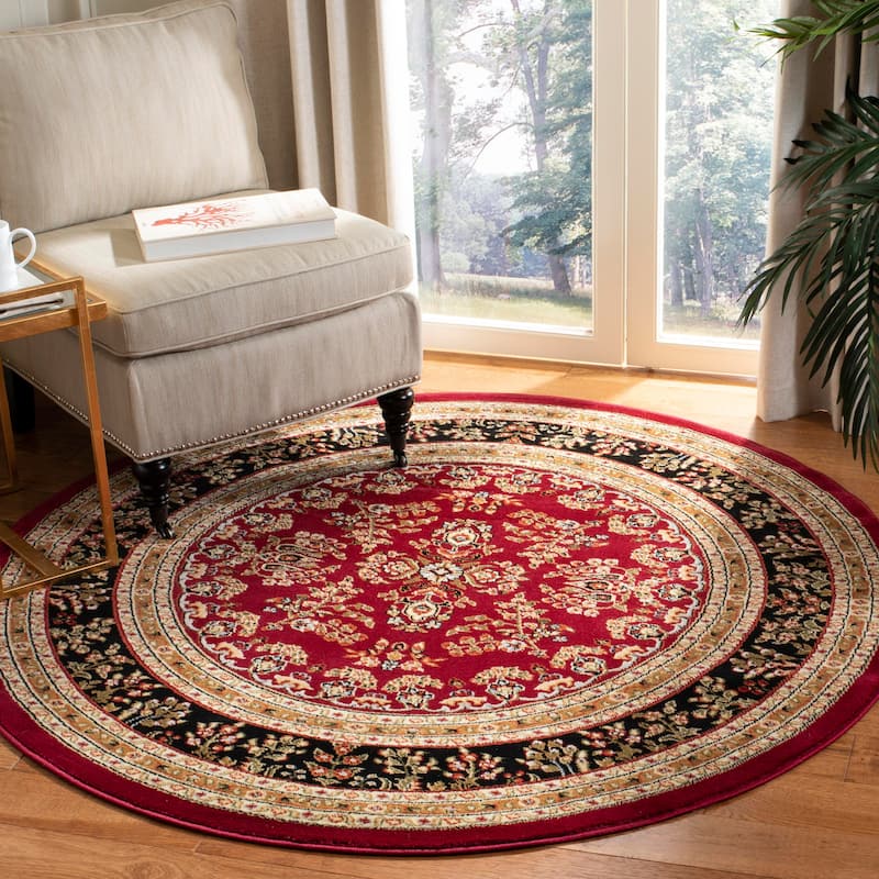 SAFAVIEH Lyndhurst Kuralay Traditional Oriental Rug - 5'3" Round - Red/Black - Round