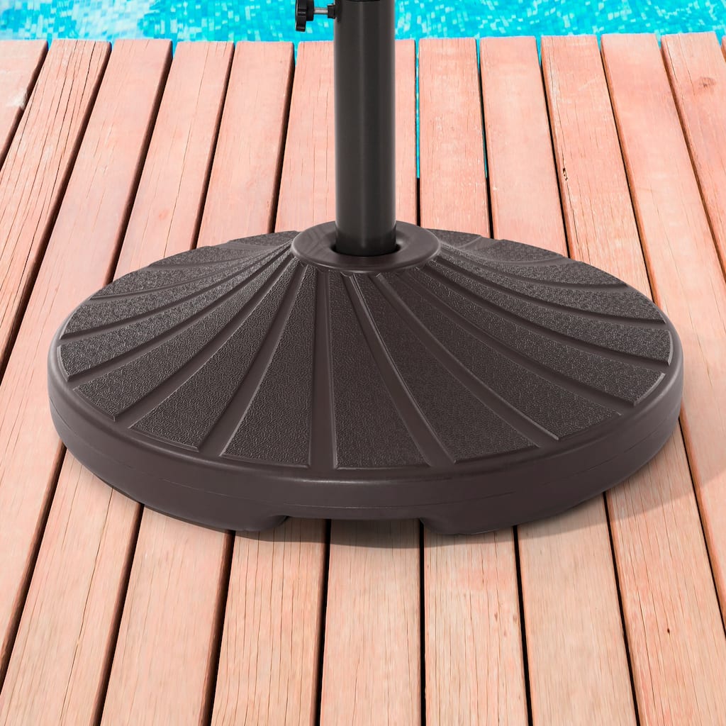 BONOSUKI 57-90LB Round Dark Brown HDPE Patio Umbrella Base
