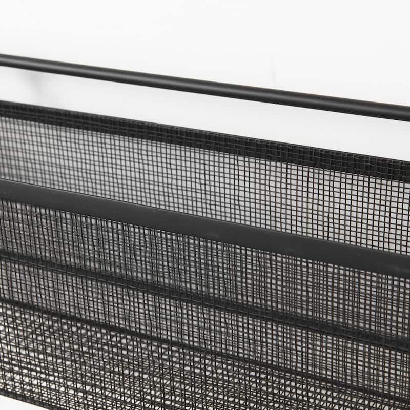 Macrinus Black Metal With Mesh Baskets Wall Mounted Shelving Unit - 23.4"W x 5.5"D x 38.6"H