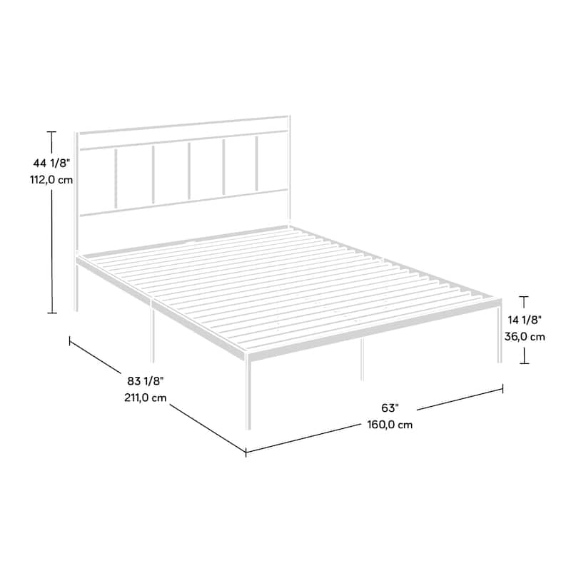 Modern Queen Bed Frame with Headboard, Black Finish