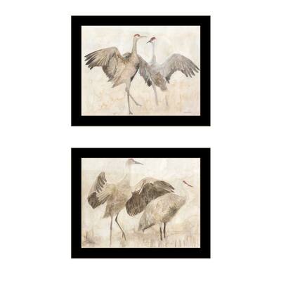 Trendy Decor 4U "Sandhill Cranes 1 & II" Printed Framed Wall Art by Stellar Design Studio
