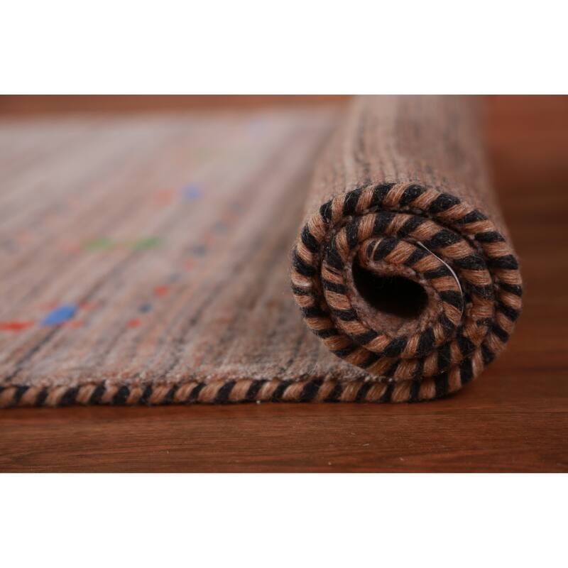 Hand Knotted Oriental 100% Wool Carpet Tribal Animal Pictorial Multi-Colored Gabbeh Area Rug - 4' 10'' X 3' 1''