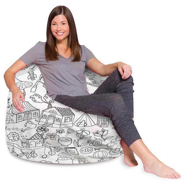 Kids Bean Bag Chair, Big Comfy Chair - Machine Washable Cover