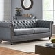 preview thumbnail 36 of 55, Castalia Nailhead Trim Chesterfield Sofa by Christopher Knight Home - 78.75" L x 33.50" W x 28.00" H Fabric + Charcoal, Black