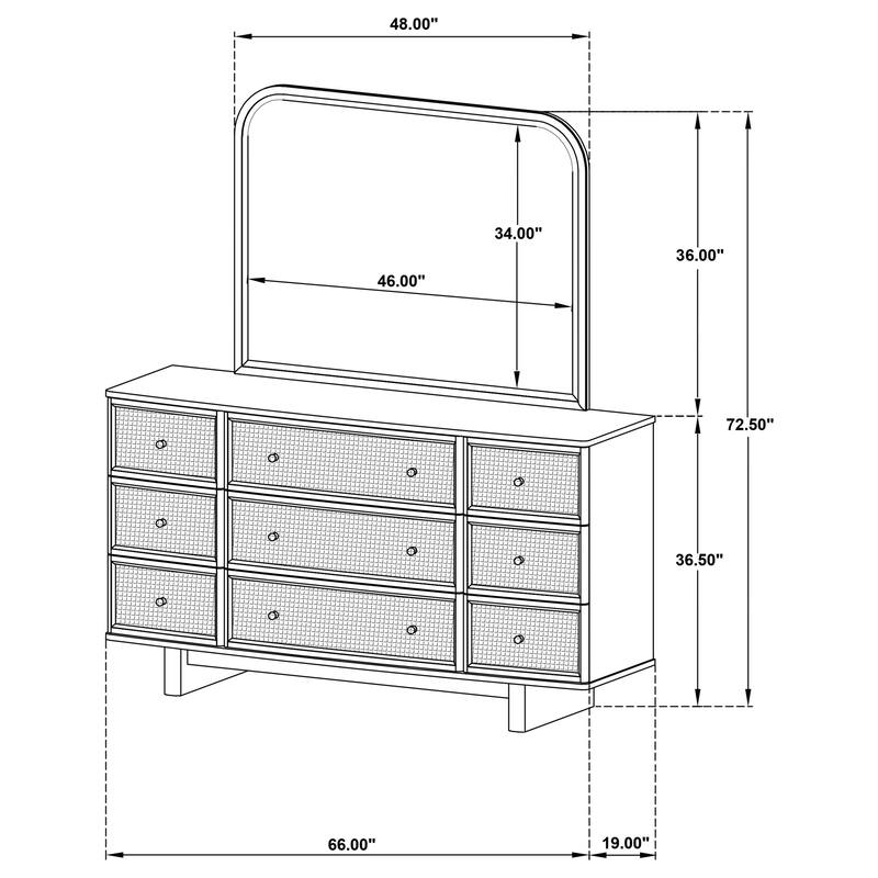 Kailani 9-drawer Dresser Beige Oak