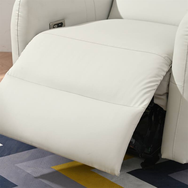 Wall Hugger Power Recliner Chair with USB Port, Electric Reclining Armchair for Small Spaces, PU Leather Sofa for Living Room