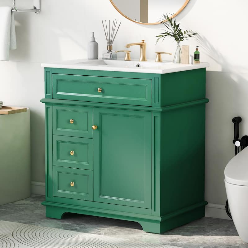 30" Bathroom Vanity with Sink - Green