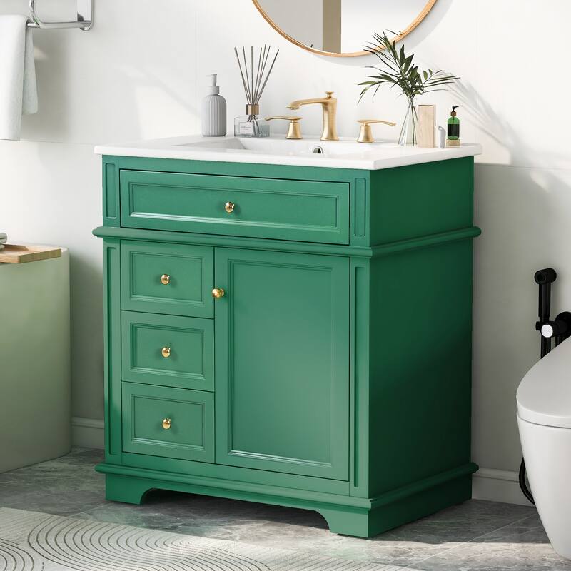 Christopher Knight Home - Beauchamp Freestanding 30-Inch Bathroom Vanity with Sink and Ample Storage