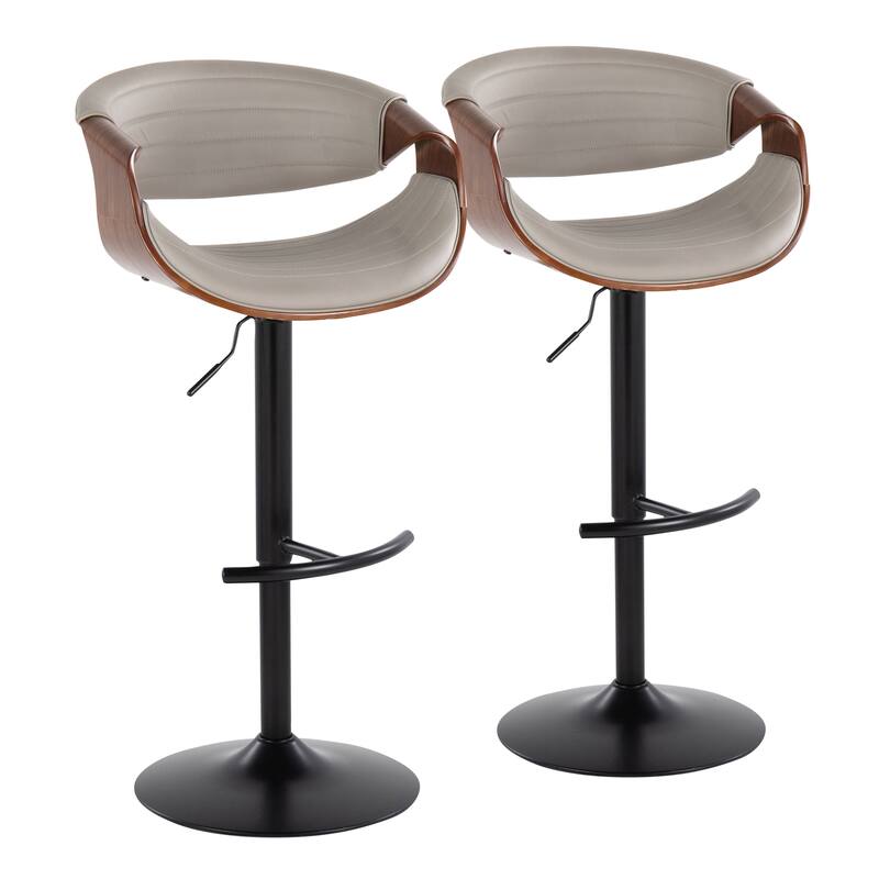 Carson Carrington Kanteborg Adjustable Bar Stool with Rounded T Footrest (Set of 2)
