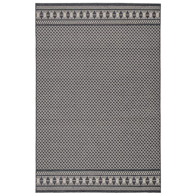 Renae Indoor/ Outdoor Trellis Area Rug - 5'X7'6" - Dark Blue/Cream