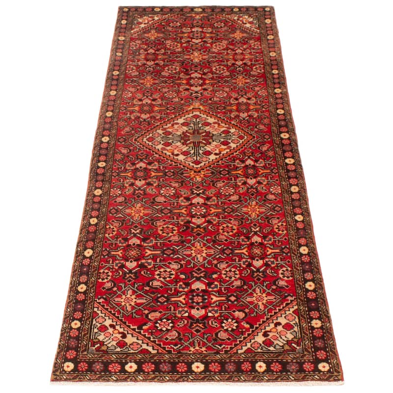 ECARPETGALLERY Hand-knotted Andelz Red Wool Rug - 3'4 x 9'10