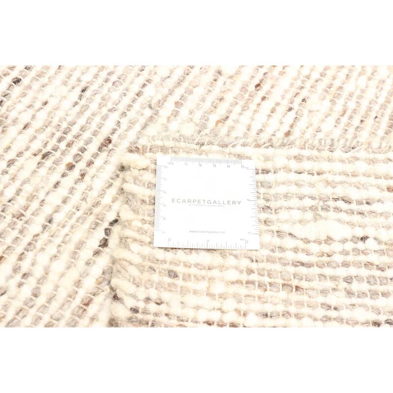 ECARPETGALLERY Braid weave Sienna Tan Wool Rug - 5'1 x 8'3