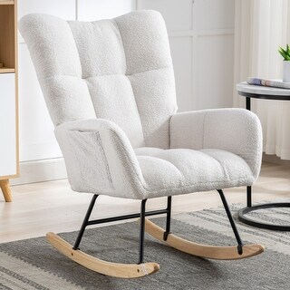 Rocking chair with pockets, soft teddy cloth rocker - Bed Bath & Beyond ...
