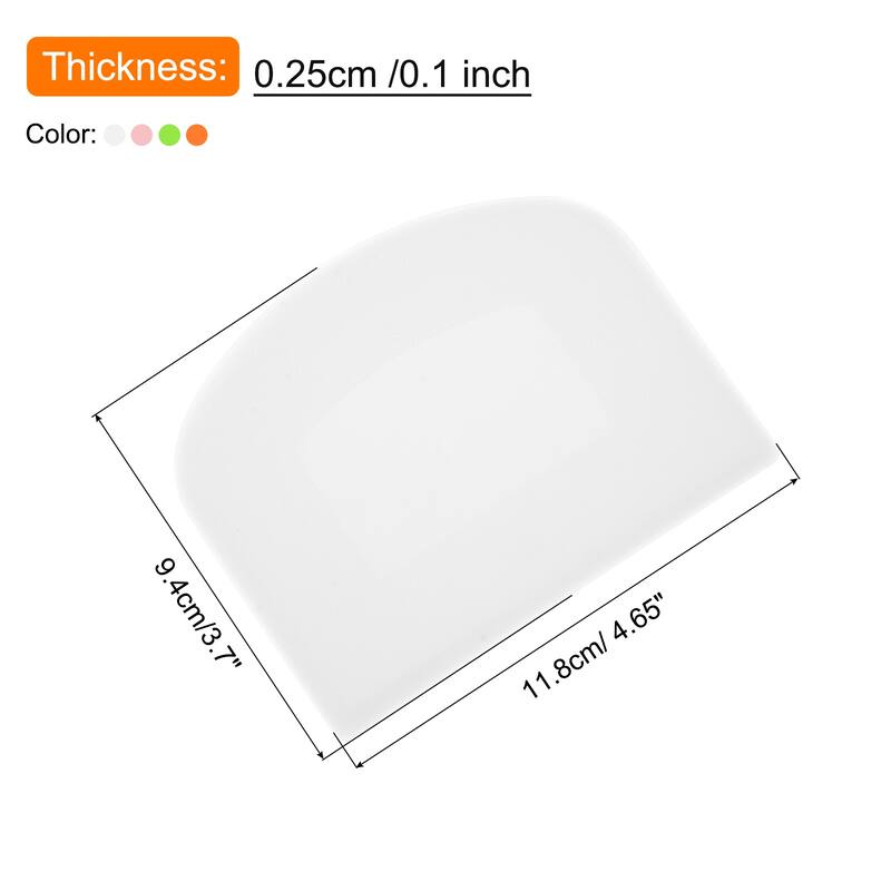 4Pcs Plastic Cake Scraper Dough Cutter Tool for Kitchen, Multicolor - Multicolor