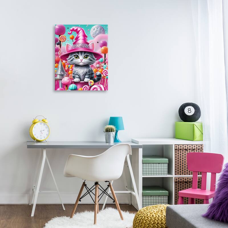 Stupell Kitten Among Pink Candies Canvas Wall Art Design By Tabz Jones