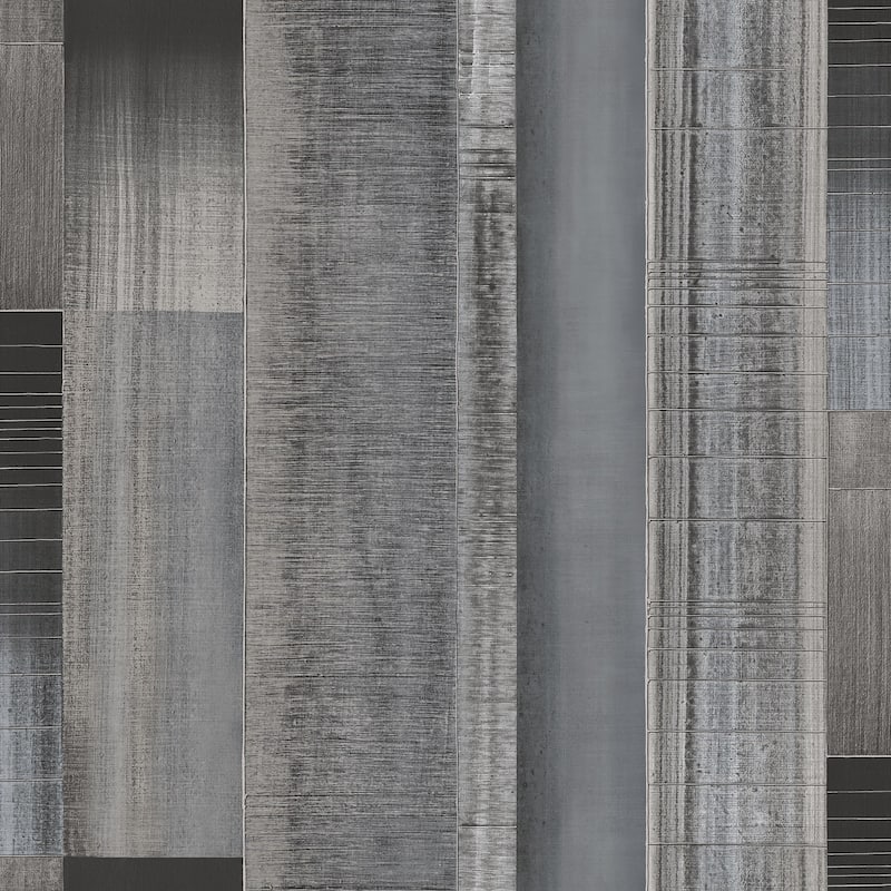 Galerie Wallcoverings TexStyle Collection Agen Stripe Non-woven Metallic Wallpaper Roll - 33 feet x 21 inches - Grey