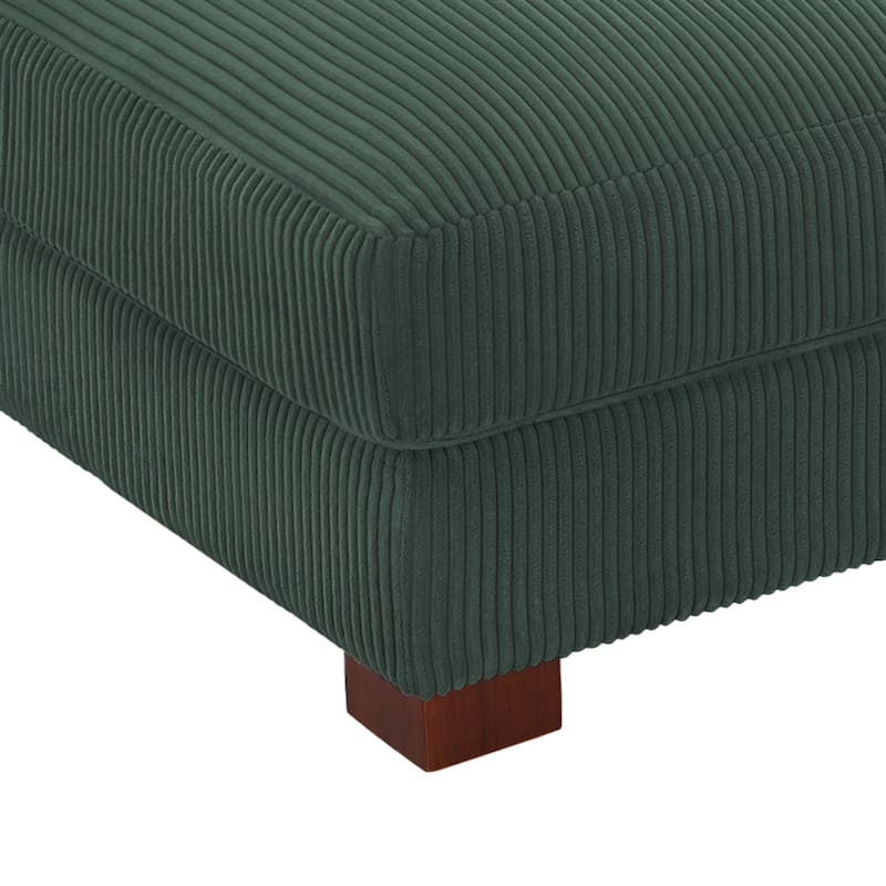 Modern 43'' Corduroy Comfy Sectional Chaise Lounge with Pillow