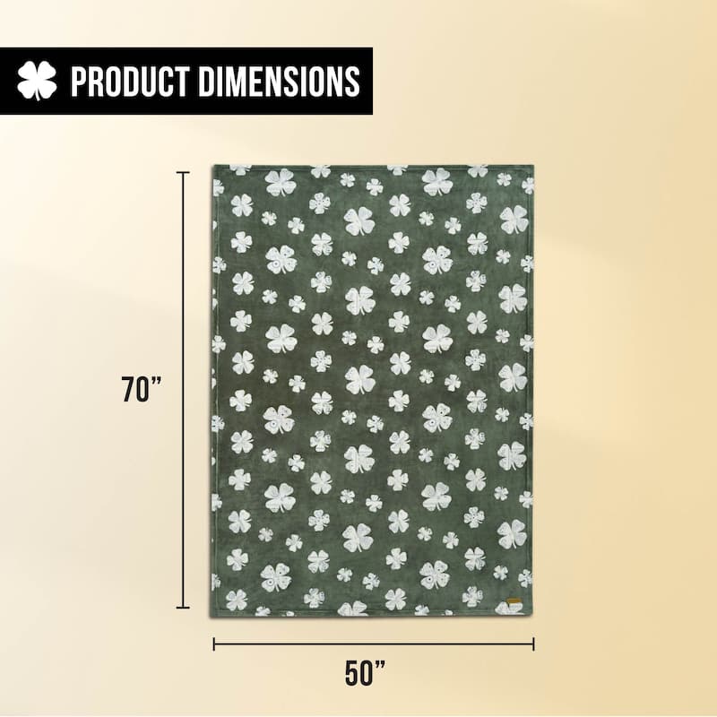 Lucky Brand Lucky Clovers Plush Throw Blankets