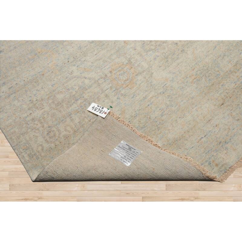 LoomBloom Gray Hand Knotted Oushak Wool Oriental Transitional Area Rug - 7' 10'' x 9' 10''