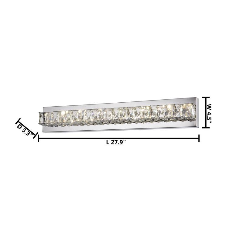 LED Crystal Wall Sconce with Chrome Metal Frame
