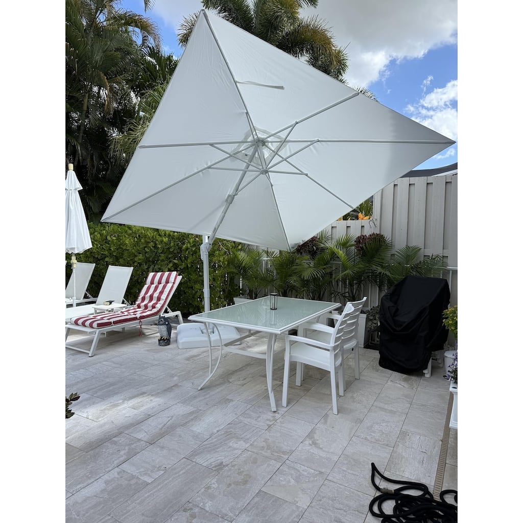 PURPLE LEAF 10 x 13 ft White Cantilever Patio Umbrella with 360 Degree Rotation