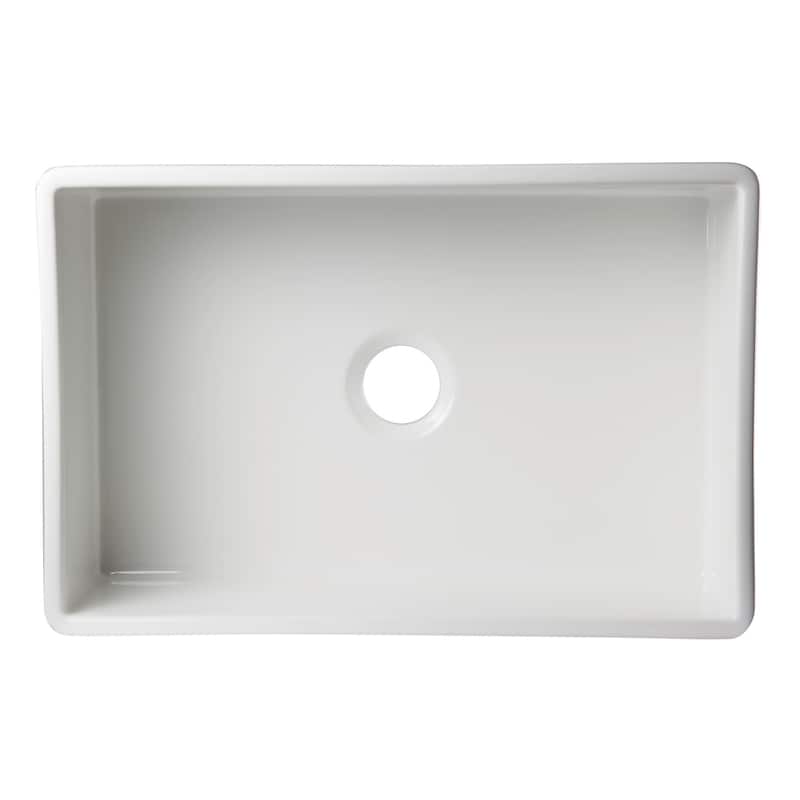 Alfi White Fireclay 30-inch Single Bowl Farmhouse Kitchen Sink