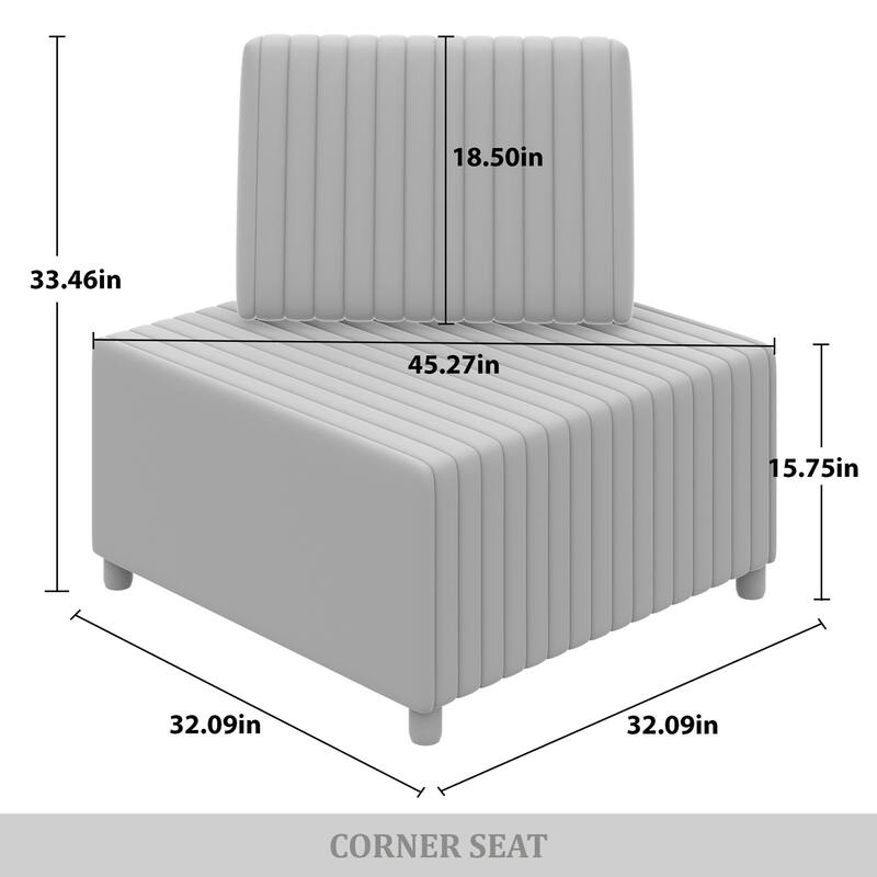 CraftPorch 4-Pieces Contemporary Clean-Line Linen Upholstered