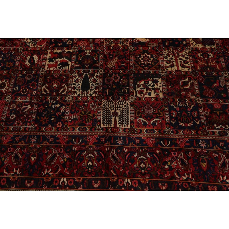 10'8''x13'8'' Hand Knotted Wool Red Bakhtiari Traditional Rug - 10' 8'' x 13' 8''