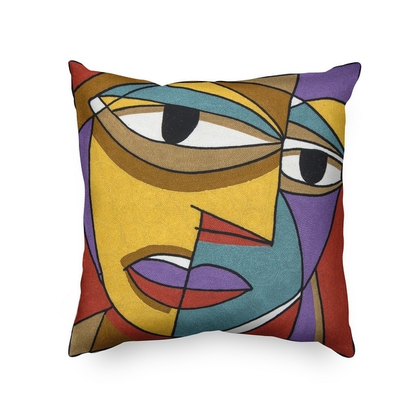 Handmade Picasso Inspired Heavy Embroidered Pillow Case Only - Made of Cotton. Opens flyout.