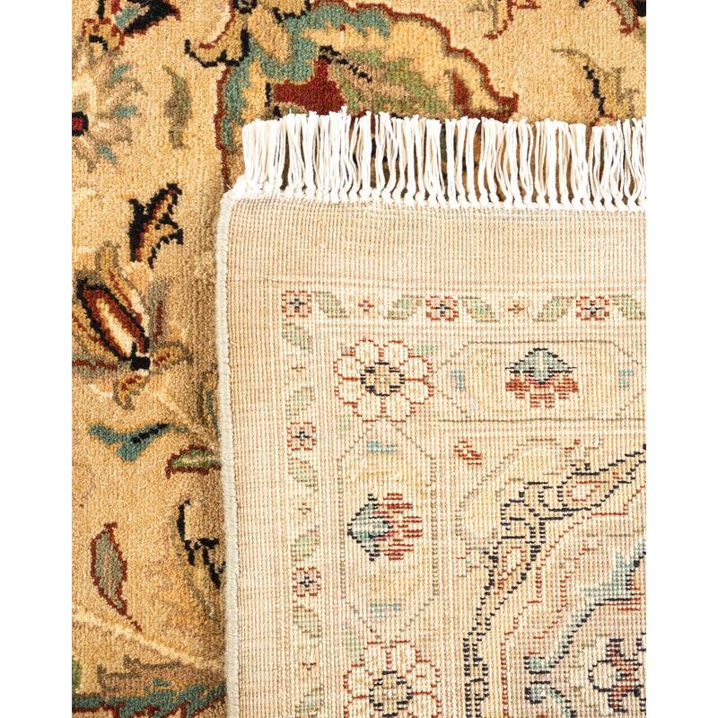 Overton Hand Knotted Wool Vintage Inspired Traditional Mogul Yellow Area Rug - 9 x 12