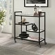 preview thumbnail 3 of 21, Lovett 33" Wide Rectangular Bar Cart with Glass Shelves