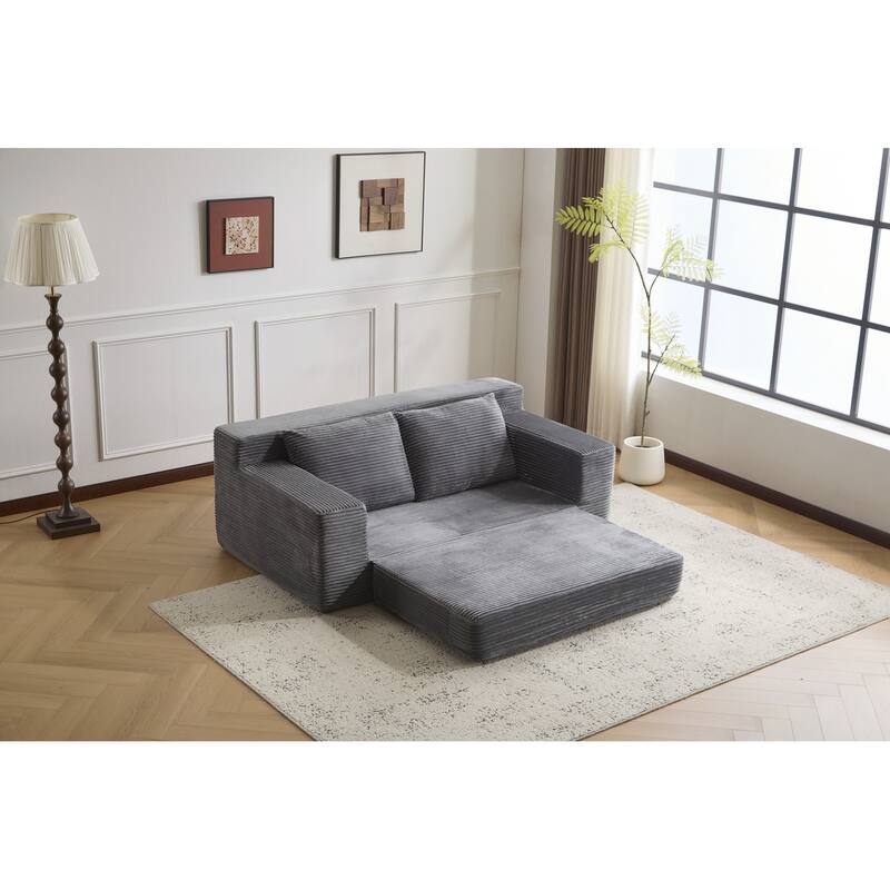 Loveseat Sofa, Comfortable Deep Seat Sofa Bed, Modern Small Corduroy Couch for Living Room Bedroom