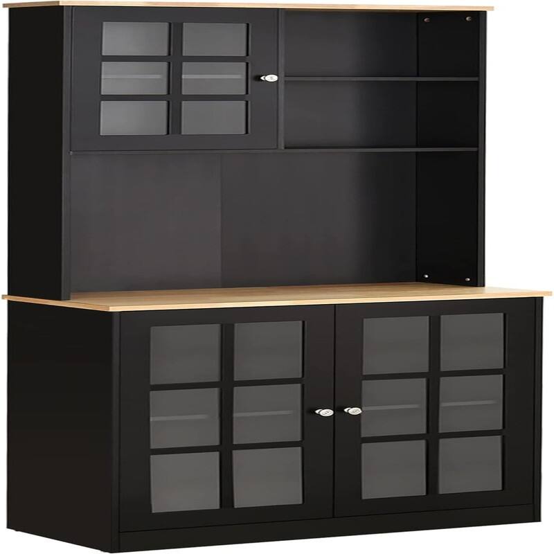 Kitchen Buffet with Hutch, Storage Pantry - 14.5"D x 31.5"W x 72"H