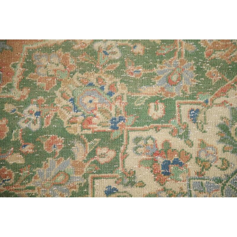 Hand Knotted Oriental 100% Wool Carpet Traditional Floral Oranges & Rust Mashad Area Rug - 13' 6'' X 9' 6''