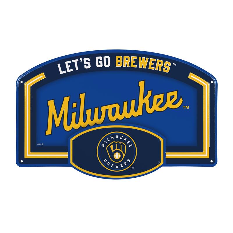 Milwaukee Brewers Embossed Steel Wall Sign, 11" x 17"
