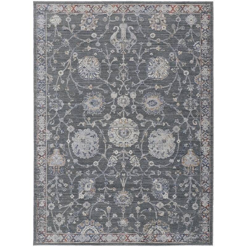 Vayav Power Loomed Floral Area Rug By HomeRoots