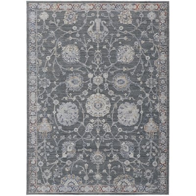 Vayav Power Loomed Floral Area Rug By HomeRoots