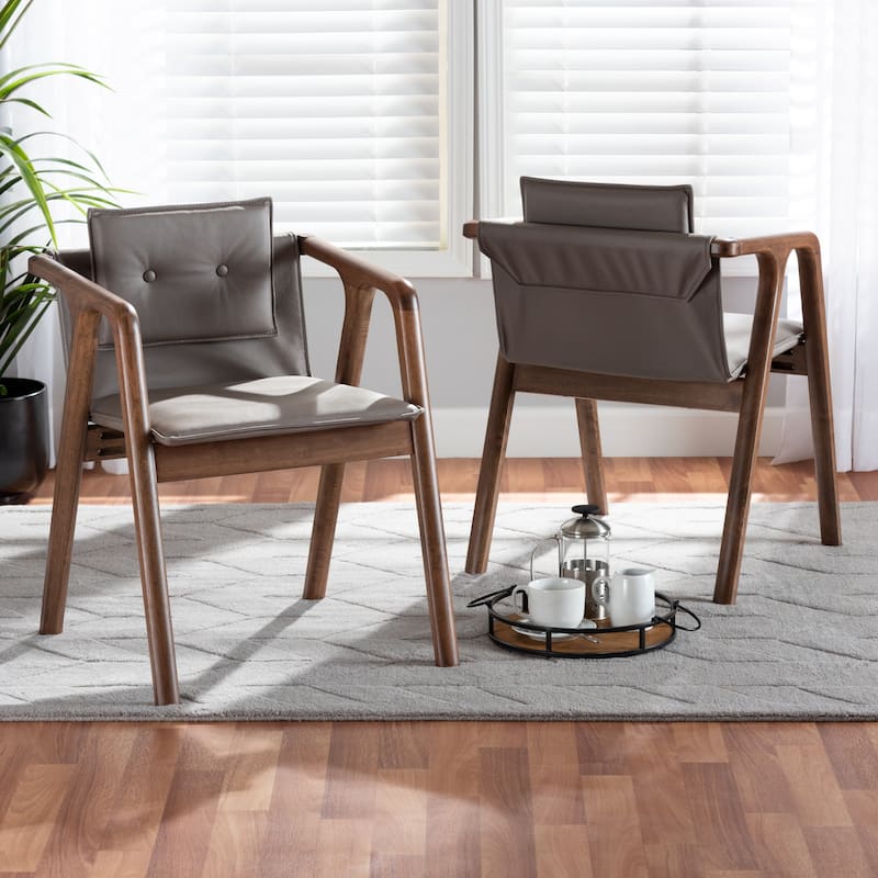 Marcena Mid-Century Modern 2-Piece Dining Chair Set