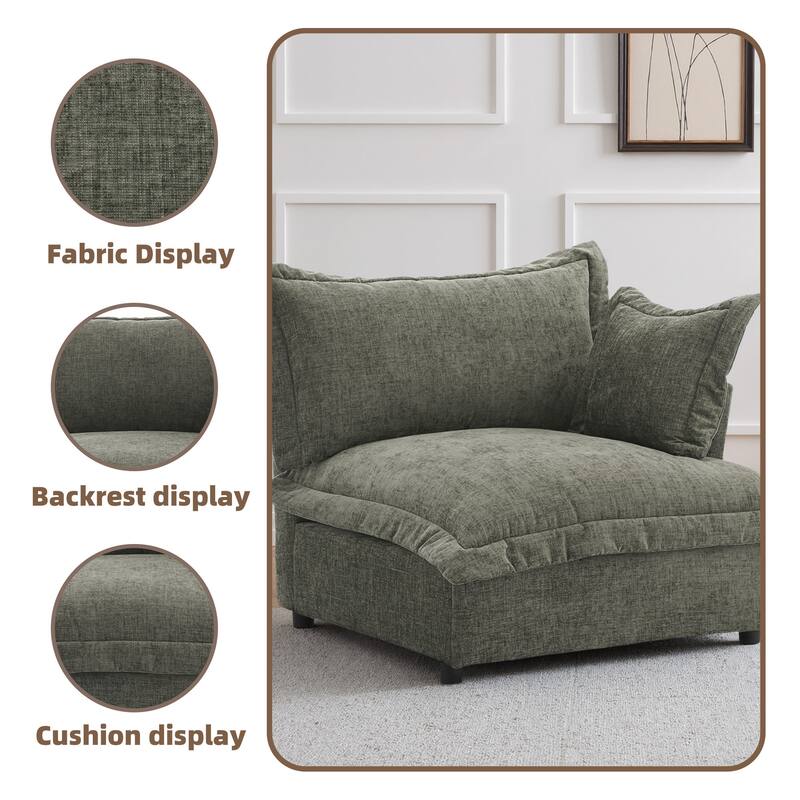 Upholstered Chenille Arm Club Chair Cloud corner cahir