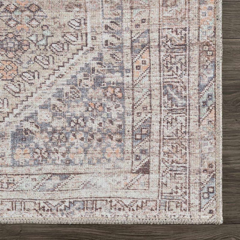 Hauteloom Barny Traditional Oriental Machine Washable Area Rug