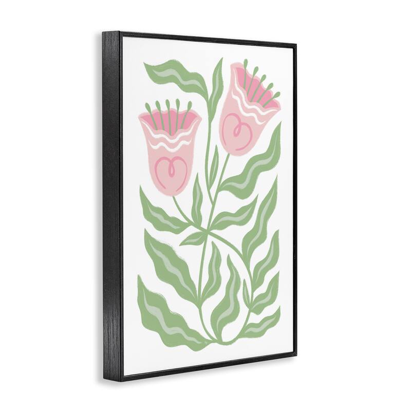 Stupell Pink Tulip Twin Blossoms Framed Giclee Art Design By Martina Pavlova