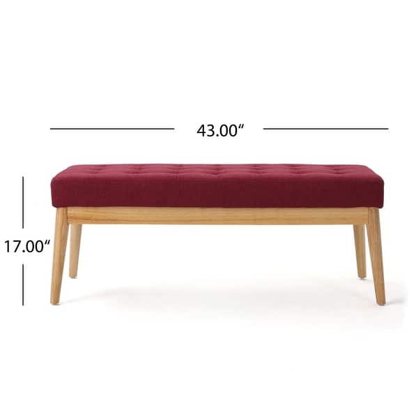 dimension image slide 9 of 10, Saxon Mid-century Tufted Ottoman Bench by Christopher Knight Home